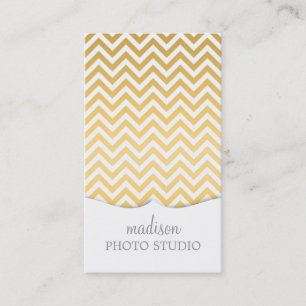 Chic-goldenes Zickzack Zickzack-Muster *Fake* Visitenkarte
