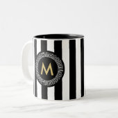 Chic-Goldfolien-Effektbrushstrokes-Kaffee-Tasse Zweifarbige Tasse (Vorderseite Links)