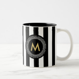 Chic-Goldfolien-Effektbrushstrokes-Kaffee-Tasse Zweifarbige Tasse