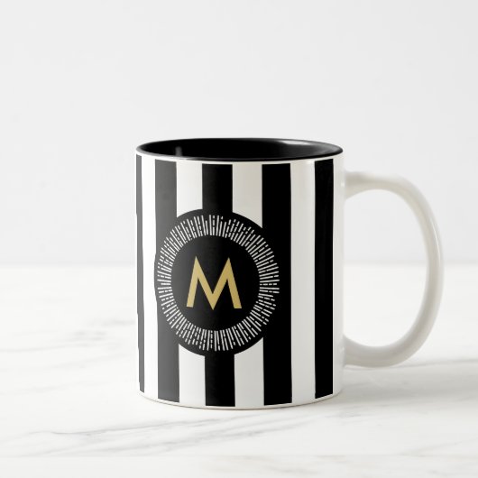 Chic-Goldfolien-Effektbrushstrokes-Kaffee-Tasse Zweifarbige Tasse (Rechts)