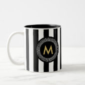 Chic-Goldfolien-Effektbrushstrokes-Kaffee-Tasse Zweifarbige Tasse (Links)