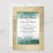 Chic goldgrün Aquarell Glitzer Brautparty Einladung (Vorderseite)