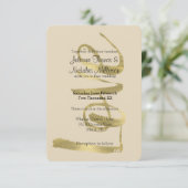 Chic-GoldLiebe ist- geduldige Hochzeit Einladung (Stehend Vorderseite)