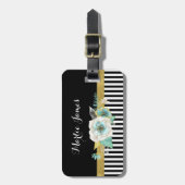 Chic-Goldminzen-Blumen mit schwarzen Streifen und Gepäckanhänger (Vorderseite vertikal)