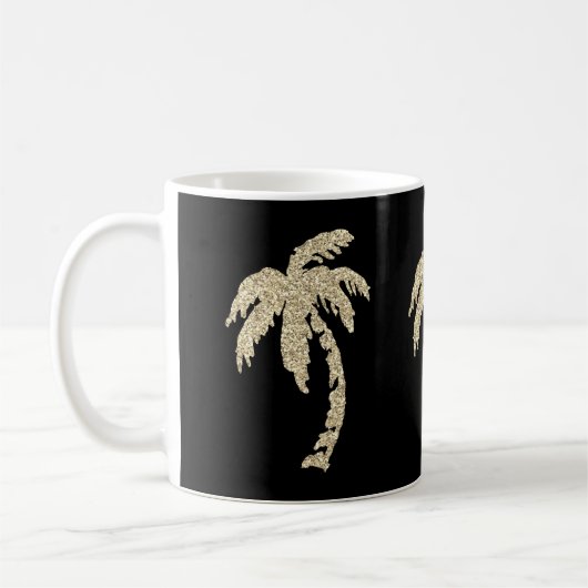 Chic-Goldpalmen schwarz/weißer Kaffee-Tee-Tasse Kaffeetasse (Links)