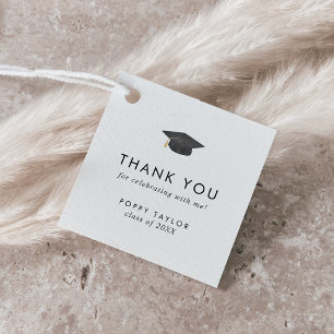 Chic Grad Cap Danke Abschluss Geschenkanhänger