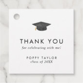 Chic Grad Cap Danke Abschluss Geschenkanhänger (Vorderseite)