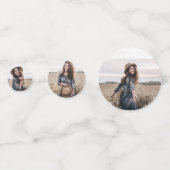 Chic Grad Cap Glückwunschs Grad Abschluss Foto Konfetti (Rückseiten)