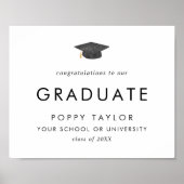 Chic Grad Cap Herzlichen Glückwunsch Graduate Poster (Vorne)