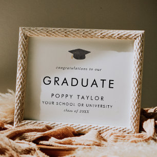 Chic Grad Cap Herzlichen Glückwunsch Graduate Poster