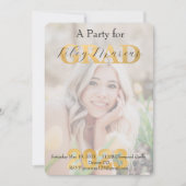 Chic Grad Foto Overlay Gold Party Einladung (Vorderseite)