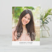 CHIC GRAD Kontur für moderne Fotos Einladung (Stehend Vorderseite)