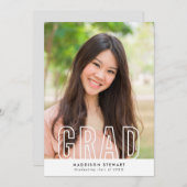 CHIC GRAD Kontur für moderne Fotos Einladung (Vorne/Hinten)