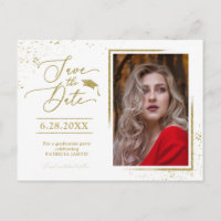 Chic Grad Party Save the Date Festivals Gold Glitz