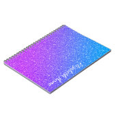 Chic Gradient Glitzer Personalisiert mit Name Notizblock (Linke Seite)