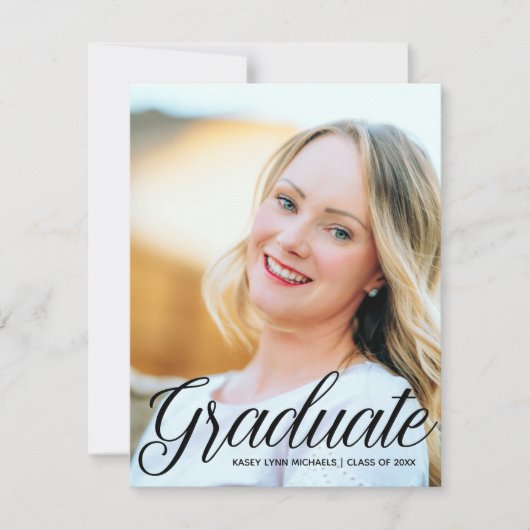 Chic Graduate 2025 Senior Full Foto Abschluss Ankündigung (Vorderseite)