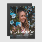 Chic Graduate 2 & Foto Abschluss Magnet Dunkler (Vorne/Hinten)