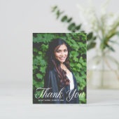 Chic Graduate Foto Abschluss Einfach Vielen Dank Postkarte (Stehend Vorderseite)