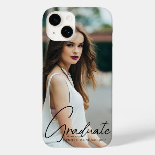 Chic Graduate Foto Black Script Abschluss Case-Mate iPhone 14 Hülle