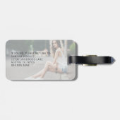 Chic Graduate Foto Black Script Abschluss Gepäckanhänger (Rückseite horizontal)
