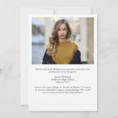 Chic Graduate Foto Gold Sparkle 2023 Abschluss Ankündigung (Rückseite)