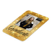 Chic Graduate Foto Gold Sparkle 2025 Abschluss Magnet (Linke Seite)