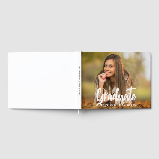 Chic Graduate Foto Moderne Custom 2023 Abschluss Gästebuch (Voll)
