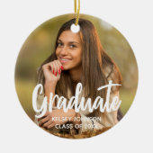Chic Graduate Foto Moderne Custom 2023 Abschluss Keramik Ornament (Vorne)
