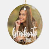 Chic Graduate Foto Moderne Custom 2023 Abschluss Keramik Ornament (Links)