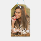 Chic Graduate Foto Moderne Custom Graduate Party Geschenkanhänger (Vorderseite)