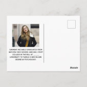 Chic Graduate Foto White Script Overlay 2024 Postkarte (Rückseite)
