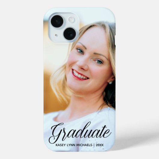 Chic Graduate Senior Foto Custom Abschluss Year Case-Mate iPhone Hülle (Rückseite)