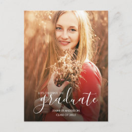 Chic Graduation Party Foto Einladungspostkarte