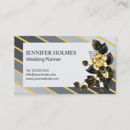 Chic Gran Golden Stripes Orchid Schwarzes Golden Visitenkarte