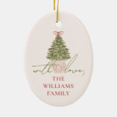 Chic Grandmillennial Christmas Oval Ornament (Hinten)