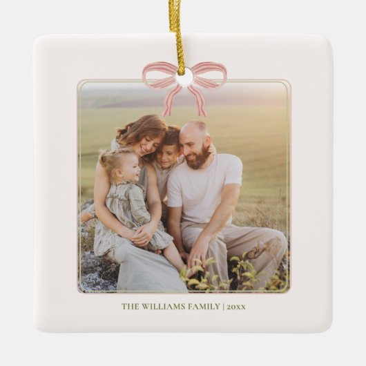 Chic Grandmillennial Coquette Weihnachten Keramikornament (Vorderseite)