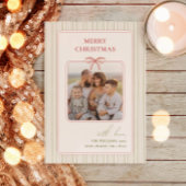 Chic Grandmillennial Coquette Weihnachts-Foto Feiertagskarte