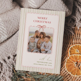 Chic Grandmillennial Coquette Weihnachts-Foto Feiertagskarte