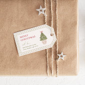 Chic Grandmillennial Coquette Weihnachtsfamilie Geschenkanhänger