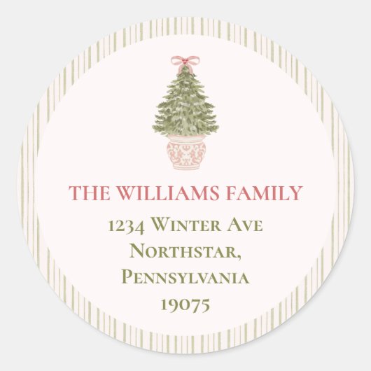 Chic Grandmillennial Weihnachts-Umschlag Aufkleber (Vorderseite)