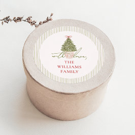 Chic Grandmillennial Weihnachtsgeschenksticker Runder Aufkleber