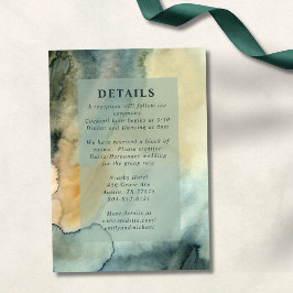 Chic Granite Blue Green Watercolor Wedding Begleitkarte