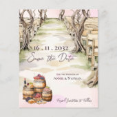 Chic Grapevine Wine Wine Wedding Save the Date (Vorderseite)