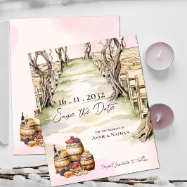 Chic Grapevine Wine Wine Wedding Save the Date