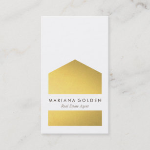 Chic Graphic Gold Real Anwesen Agent Business Card Visitenkarte