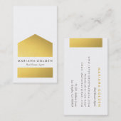 Chic Graphic Gold Real Anwesen Agent Business Card Visitenkarte (Vorne/Hinten)