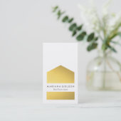 Chic Graphic Gold Real Anwesen Agent Business Card Visitenkarte (Stehend Vorderseite)