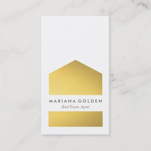 Chic Graphic Gold Real Anwesen Agent Business Card Visitenkarte (Vorderseite)