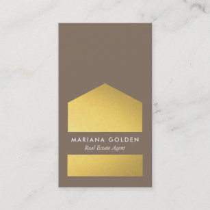 Chic Graphic Gold Real Anwesen Agent Business Card Visitenkarte