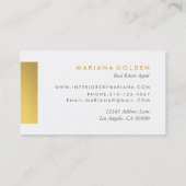 Chic Graphic Gold Real Anwesen Agent Business Card Visitenkarte (Rückseite)